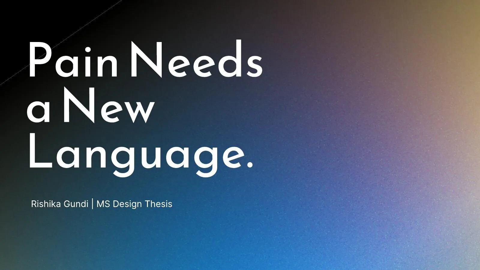 Slide reading: Pain needs a new language